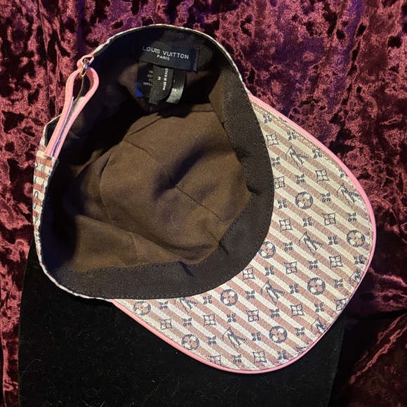 Louis Vuitton Pink and White Monogram Cap